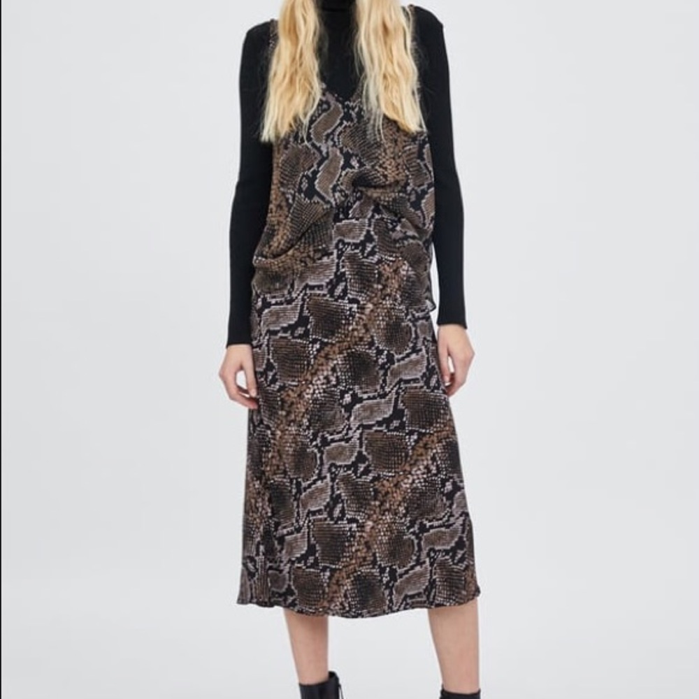 Zara Snakeskin Print Skirt Size S